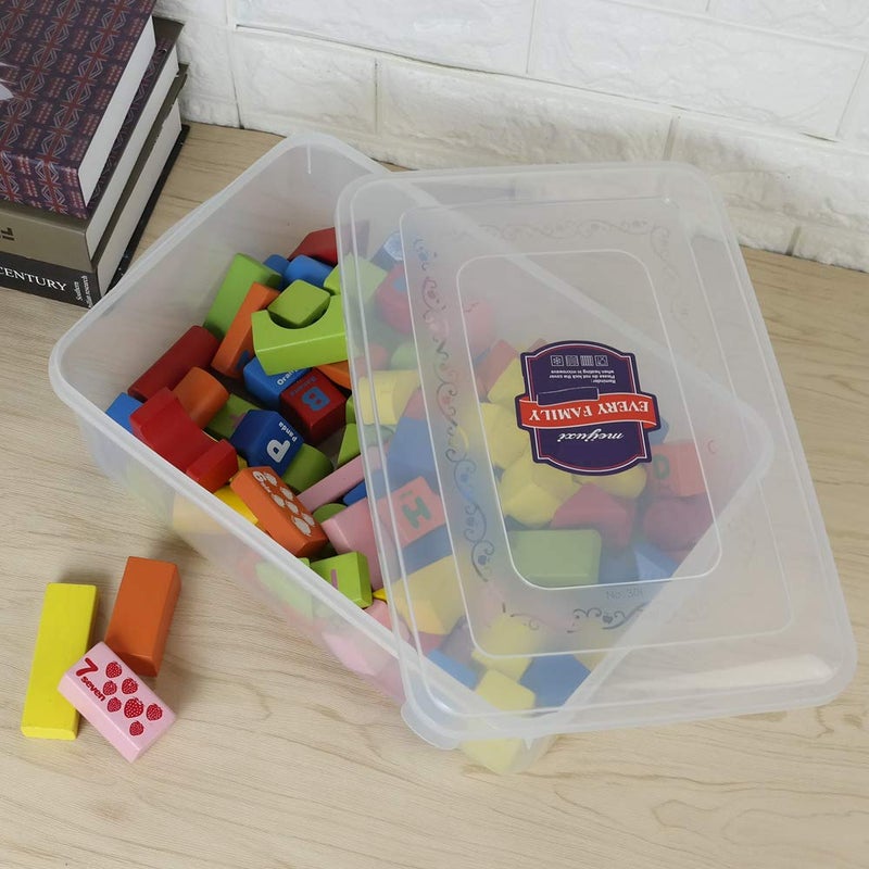 Pekky 11 Quart Plastic Toys Storage Containers with Lid, Clear Bin Set of 2 - Image 5